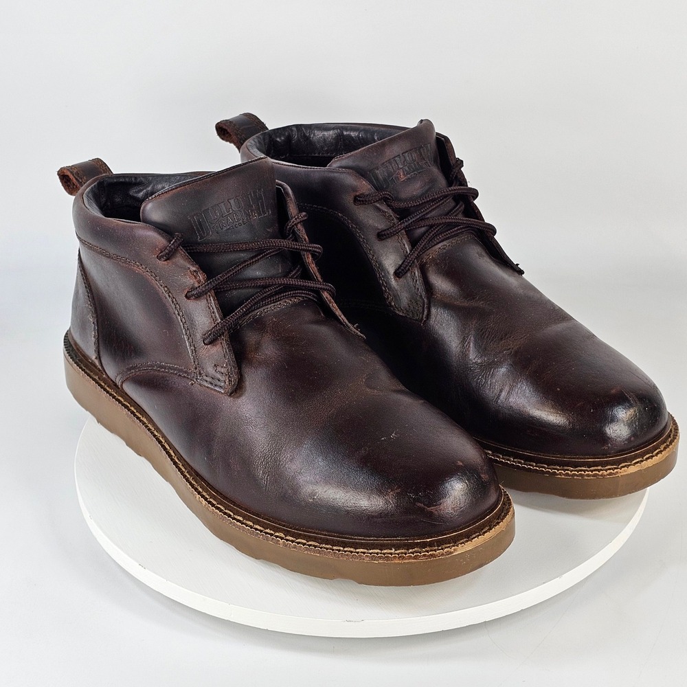 Duluth Trading Co Mens 11 W Brown Leather Chukka Boots 30604 Wedge Sole